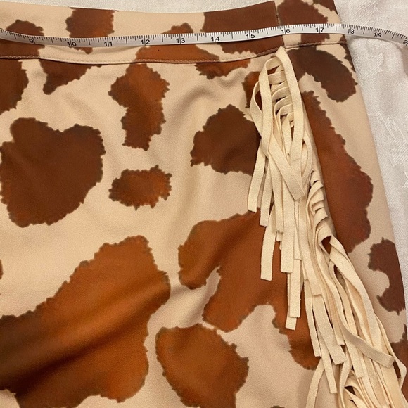 Big Country's Western Wear LSB Cow Print Fringed Size 2X New with tag - Picture 3 of 4